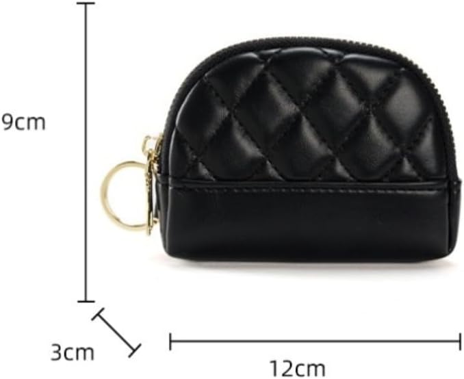 Leather Squeeze Coin Purse Pouch Small Leather Coin Purse Change Pouch With Key Ring (Khaki)