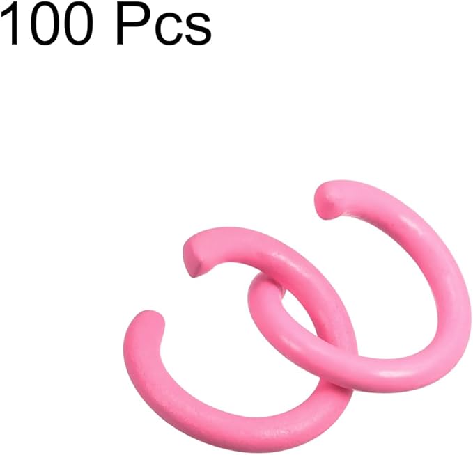 uxcell Open Jump Rings, 8mm Colorful O-Ring Connectors for DIY Crafts Jewelry Making, Carbon Steel, Pink, 100Pcs