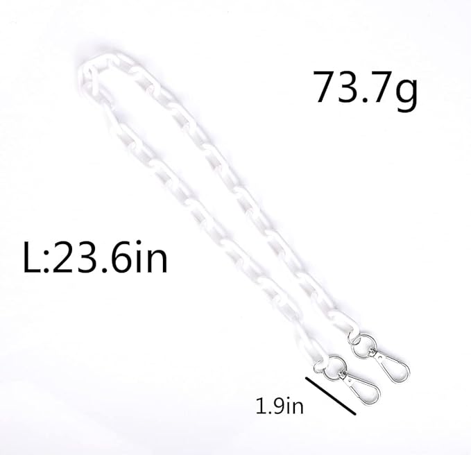 Sither Color Acrylic Jean Chains Wallet Chain Pocket Chain Belt Chains Keychain Hip Hop Punk Jean Pants Wallet Chains for Women and Men Gift on Halloween (white)