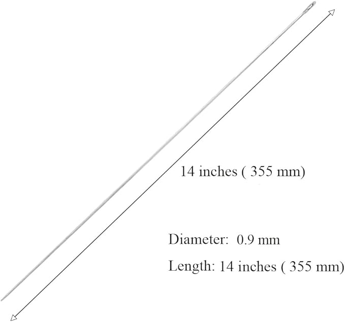 3Pcs Hawaiian Lei Needle for Leis Making, 14 Inch Large Eye Sweing Long Needle for Flower Lei Making Lei Needle to Make Hawaiian Lei for Graduation Wedding Birthday Party, Dia 0.9 mm, LXLVOUEG