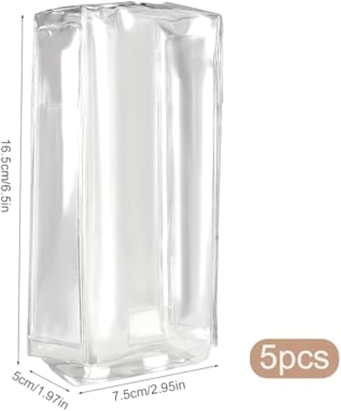 5PCS lububu Clear Figure Display Bag - lububu Dolls Protective Cover,Transparent Dustproof with Keychain, Clear Figure Display Bag(5PCS)