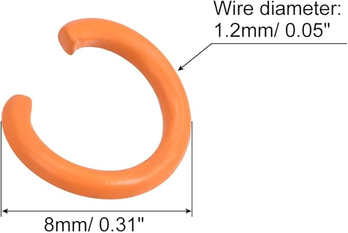 uxcell Open Jump Rings, 8mm Colorful O-Ring Connectors for DIY Crafts Jewelry Making, Carbon Steel, Orange, 100Pcs