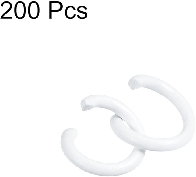 uxcell Open Jump Rings, 8mm Colorful O-Ring Connectors for DIY Crafts Jewelry Making, Carbon Steel, White, 200Pcs