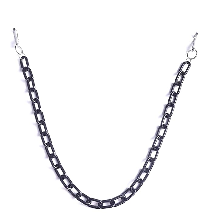 Sither Color Acrylic Jean Chains Wallet Chain Pocket Chain Belt Chains Keychain Hip Hop Punk Jean Pants Wallet Chains for Women and Men Gift on Halloween (black)