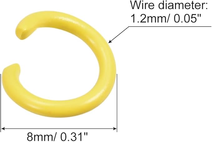 uxcell Open Jump Rings, 8mm Colorful O-Ring Connectors for DIY Crafts Jewelry Making, Carbon Steel, Yellow, 200Pcs