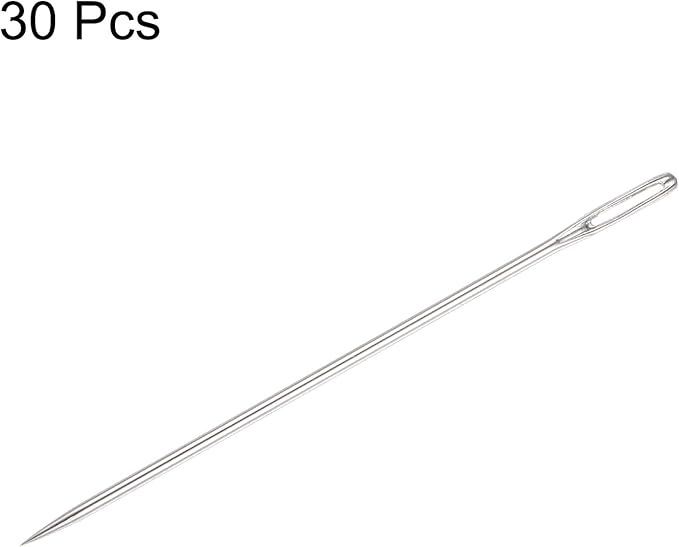 HARFINGTON 30pcs Beading Needles 1.6mm Dia Long Straight Sewing Needles Stainless Steel Embroidery Sewing Needles 3Inch