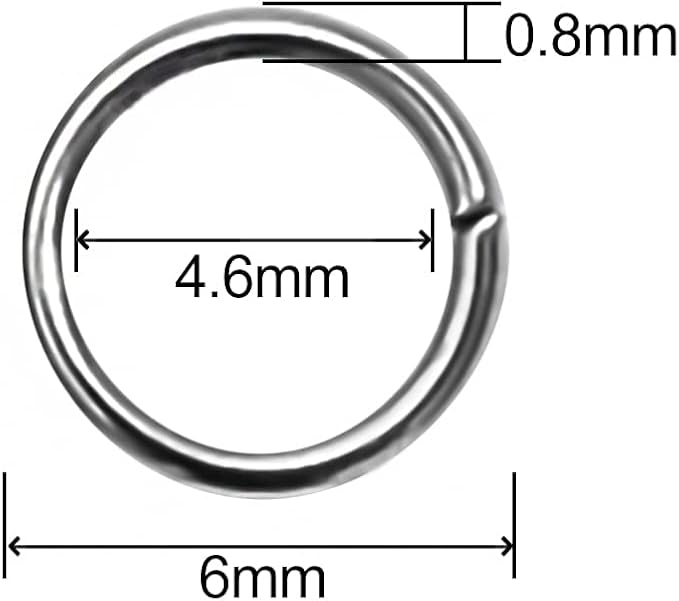 600pcs 304 Stainless-Steel Jump Rings for Jewelry Making Supplies - Silver Open Rings 21Gauge 6mm Boxed Jewelry Findings for DIY Bracelet Earrings Necklace Connectors