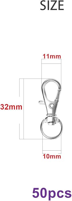 Swivel Snap Hooks Premium Metal Lobster Claw Trigger Clasps for Lanyard Keychain Rings Bag Purse Tag Jewelry Making DIY Crafts