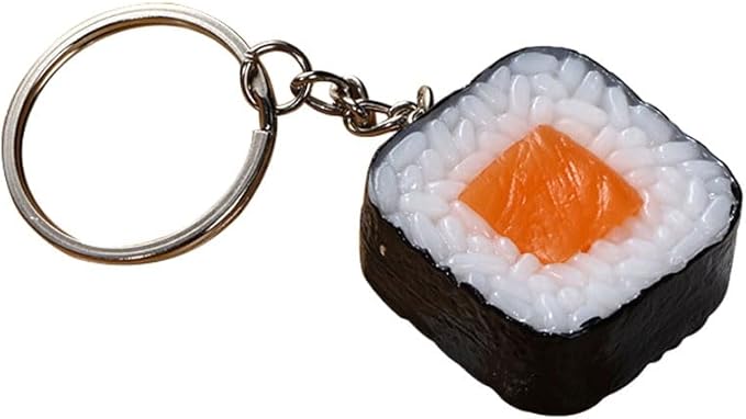 HSYHERE Men Women Creative Interesting Novelty Stylish Mini Simulated Food Orange Shrimp Keychain Key-ring Pendant