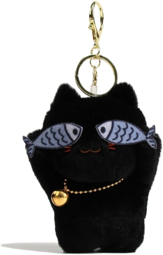 Super Funny Cute Happy Taiyaki Kitty Keychain Catching Fish Cat Lucky Happy Cat Good Luck Bag Charm Pendant