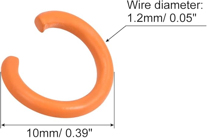 uxcell Open Jump Rings, 10mm Colorful O-Ring Connectors for DIY Crafts Jewelry Making, Carbon Steel, Orange, 200Pcs