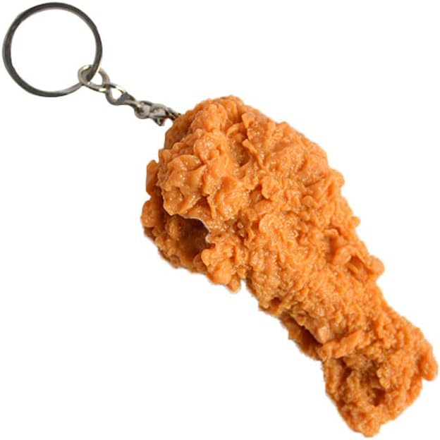 HSYHERE Men Women Creative Interesting Novelty Stylish Mini Simulated Food Orange Shrimp Keychain Key-ring Pendant