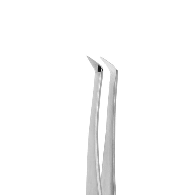 Staleks Pro Professional Eyelash Tweezers EXPERT 40 Type 12 – L-Shaped 65° Tip – Stainless Steel – For Volume Eyelash Extensions 2D–8D