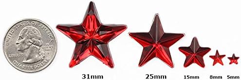 Allstarco Star Rhinestones Embelishments 15mm Flat Back Acrylic Plastic Gems for Jewelry, Crafts, Costumes, Invitations, Cosplay - 35 Pieces (Pink Hot .NAP01)