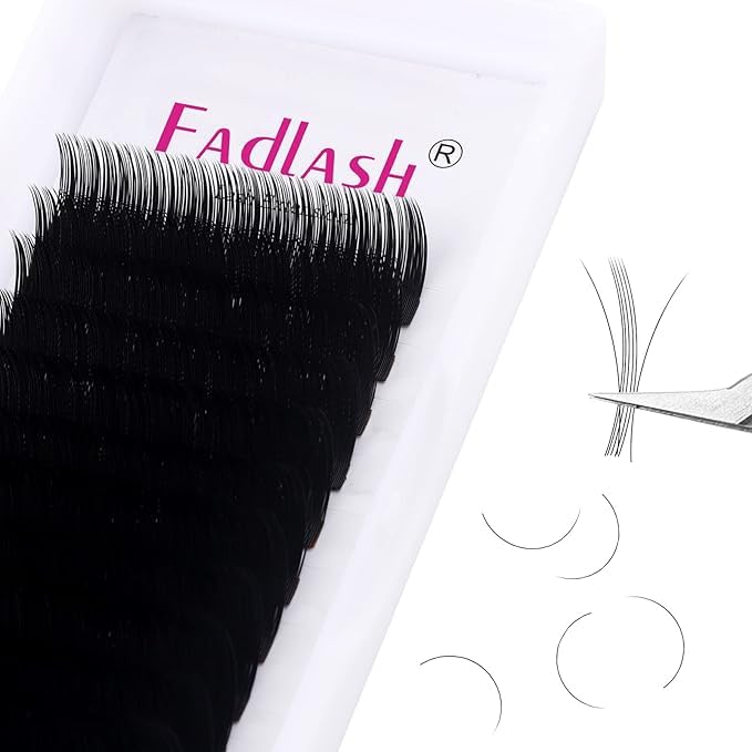 Lash Extension B Curl 20-25mm FADLASH Eyelash Extensions Mixed Tray Lashes 0.15 Faux Mink Single Classic Lash Extensions Supplies (0.15-B, 20-25mm Mix)
