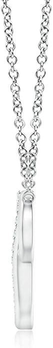 Angara Natural Diamond Pendant for Women | Interlocking Diamond Sideways in Silver/14K Solid Gold/Platinum With 18" Chain | April Birthday, Anniversary, Gemstone Jewelry Gift