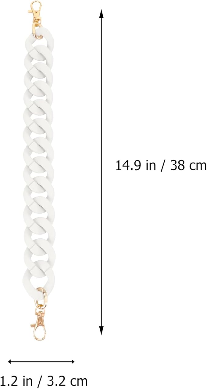 TENDYCOCO Chain Strap for Purse 13.4 Inch White Matte Rubber Crossbody Bag Replacement Strap for Handbags Tote Bag Accessories