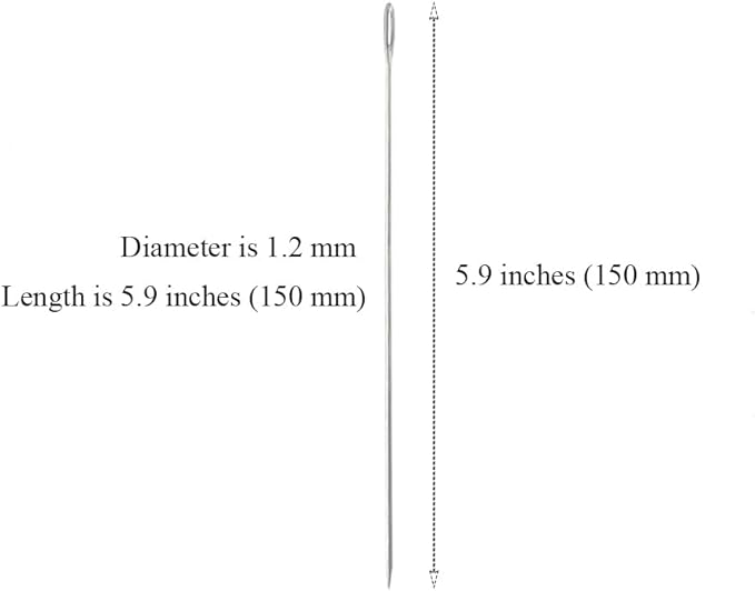 10Pcs Lei Needle for Leis Making, 5.9 Inch Large Eye Sewing Beading Needle for Art Craft Long Lei Needle to Make Hawaiian Flower Lei for Graduation Wedding Birthday Party, Dia 1.2mm, LXLVOUEG