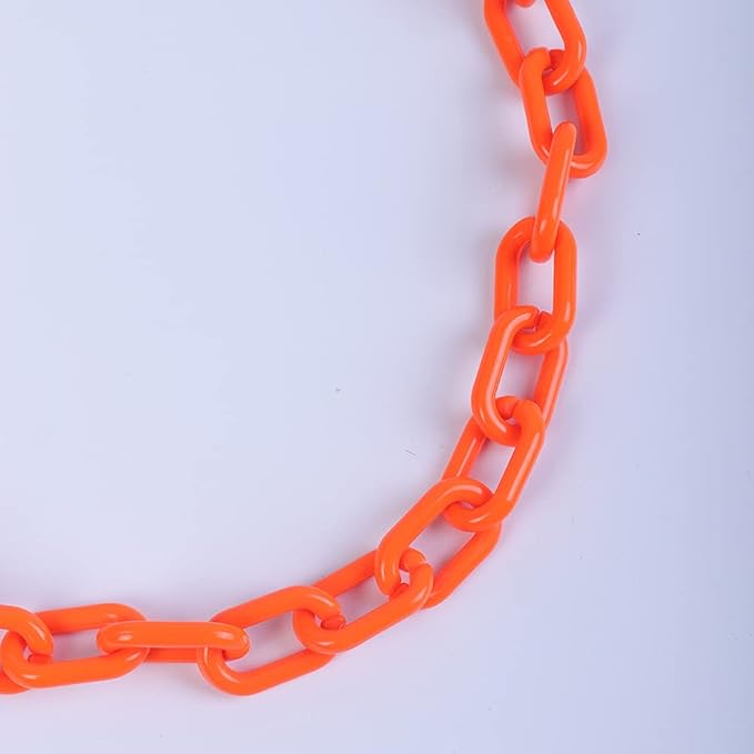 Wiwpar Long Acrylic Choker Necklace Paperclip Chain Necklace Minimalist Multicolor Chunky Chain Collar Necklace for Women (Orange)
