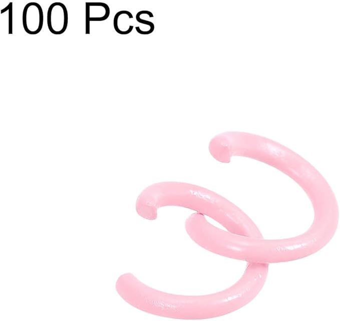 uxcell Open Jump Rings, 8mm Colorful O-Ring Connectors for DIY Crafts Jewelry Making, Carbon Steel, Light Pink, 100Pcs
