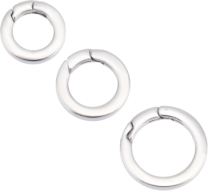 UNICRAFTALE 3pcs 7 Gauge Spring Gate Rings Stainless Steel Snap Clasps 11~17mm Inner O Ring Clips Snap Hooks Spring Keyring Buckle Clasps for Bag Purse Shoulder Strap Key Chains