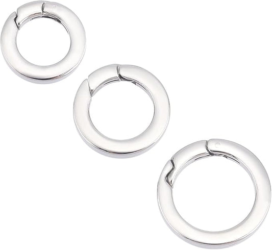 UNICRAFTALE 3pcs 7 Gauge Spring Gate Rings Stainless Steel Snap Clasps 11~17mm Inner O Ring Clips Snap Hooks Spring Keyring Buckle Clasps for Bag Purse Shoulder Strap Key Chains