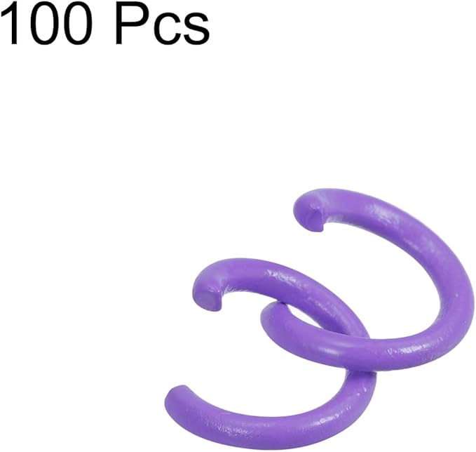 uxcell Open Jump Rings, 8mm Colorful O-Ring Connectors for DIY Crafts Jewelry Making, Carbon Steel, Deep Purple, 100Pcs