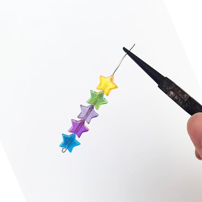 INSPIRELLE 600 Pieces Acrylic Star Beads AB Finish Spacer Beads for Jewelry Craft Making