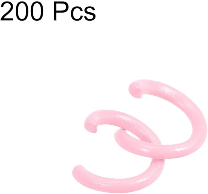 uxcell Open Jump Rings, 8mm Colorful O-Ring Connectors for DIY Crafts Jewelry Making, Carbon Steel, Light Pink, 200Pcs