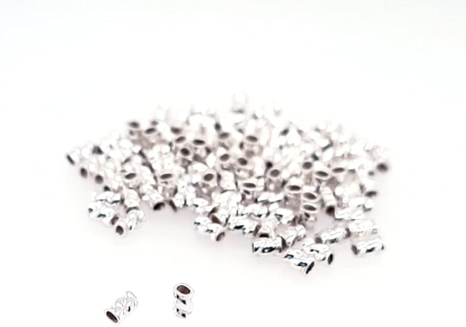 100pcs 925 Sterling Silver Twist Tube Crimp Beads, 3 X 1.8MM, by CRAFT WIRE