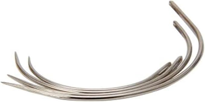 4Pcs Curved Leather Sewing Needles,Heavy Duty for Weaving and Crafts, Sewing Sharp Needles C Type Weaving Sewing Needles Hand Sewing Leather Needles Upholstery Canvas Repair Weaving Needles