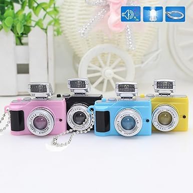 Jowxsx Mini Camera Keychain Key Ring Toy with Flashlight Sound Bag Phone Pendant,Car Keychain Accessories for Women Men