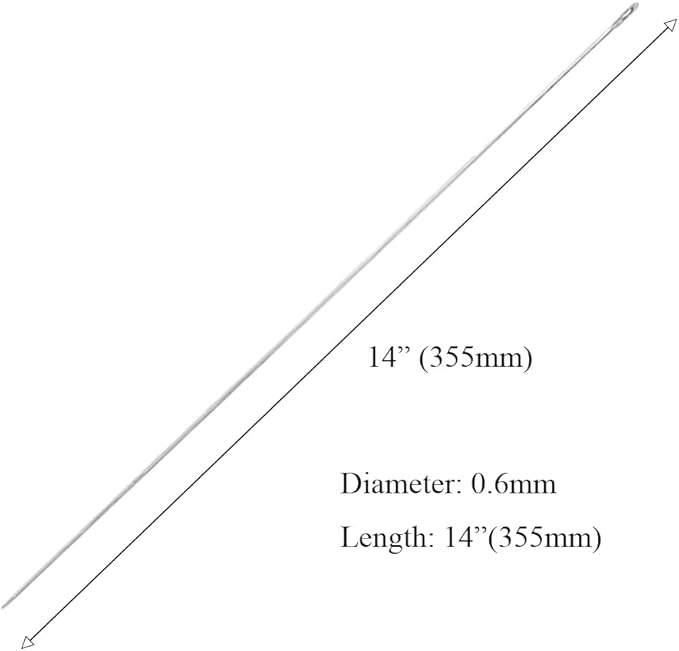 3Pcs Lei Needle for Leis Making, 14 Inch Large Eye Sewing Beading Needle for Art Craft Long Lei Needle to Make Hawaiian Flower Lei for Graduation Wedding Birthday Party, Dia 0.6mm, LXLVOUEG