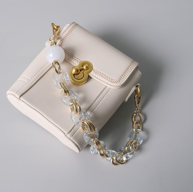 Crapyt Resin Purse Handle Bag Chain Acrylic can Improve the Handbag Level Replacement Strap Acrylic Handbag Chain 16.93"