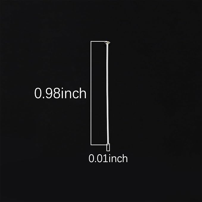 925 Sterling Silver Flat Head Pins 0.5x25mm 20pcs for Jewelry Making Findings