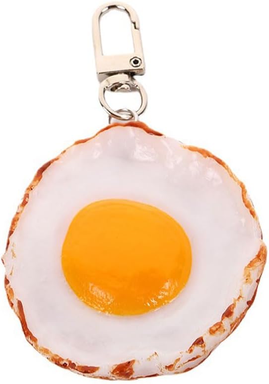 HSYHERE Men Women Creative Interesting Novelty Stylish Mini Simulated Food Orange Shrimp Keychain Key-ring Pendant