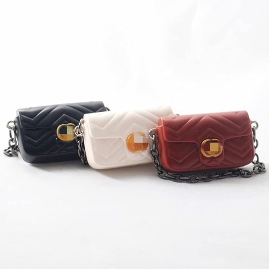 Dollhouse Decoration Accessories, 1:12 Dollhouse Ornament 3 Pcs Miniature Mini Satchel Tote Bag (B)