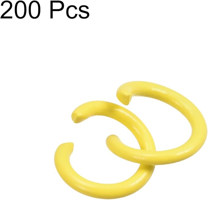 uxcell Open Jump Rings, 8mm Colorful O-Ring Connectors for DIY Crafts Jewelry Making, Carbon Steel, Yellow, 200Pcs