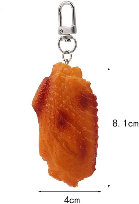 HSYHERE Men Women Creative Interesting Novelty Stylish Mini Simulated Food Orange Shrimp Keychain Key-ring Pendant