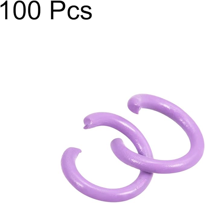 uxcell Open Jump Rings, 8mm Colorful O-Ring Connectors for DIY Crafts Jewelry Making, Carbon Steel, Purple, 100Pcs