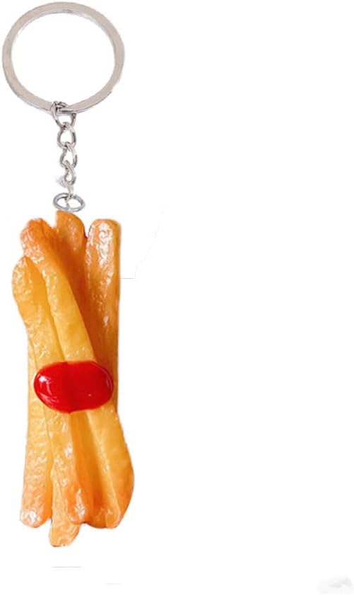 HSYHERE Men Women Creative Interesting Novelty Stylish Mini Simulated Food Orange Shrimp Keychain Key-ring Pendant