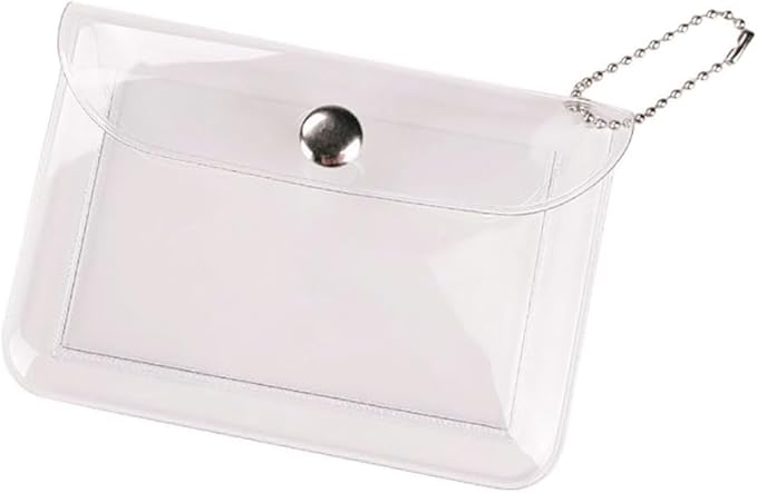 3 Pcs Clear Womens Card Holder Wallet Small Coin Purse Keychain Mini Change Pouch Credit Card Case Coin Purses and Pouches, Plastic PVC Coin Wallet