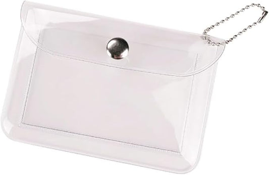 3 Pcs Clear Womens Card Holder Wallet Small Coin Purse Keychain Mini Change Pouch Credit Card Case Coin Purses and Pouches, Plastic PVC Coin Wallet