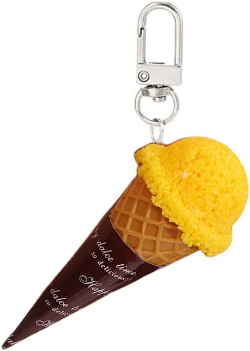 HSYHERE Men Women Creative Interesting Novelty Stylish Mini Simulated Food Orange Shrimp Keychain Key-ring Pendant