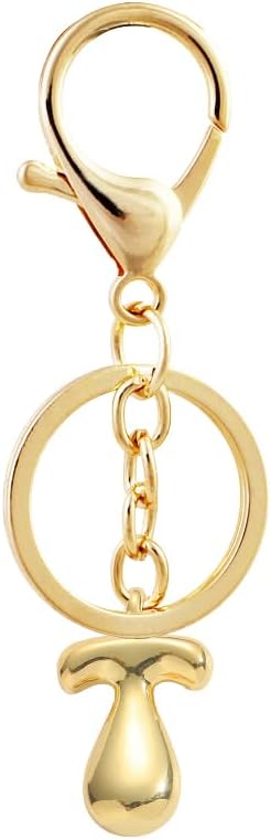 Bubble Letter Initial Keychain for Women Chunky 18 K Gold Plated Alphabet Handbag Bag Charms Purse Accessories Gift