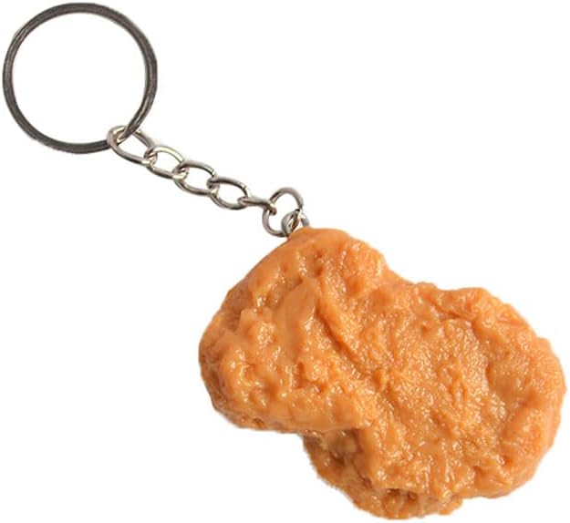 HSYHERE Men Women Creative Interesting Novelty Stylish Mini Simulated Food Orange Shrimp Keychain Key-ring Pendant