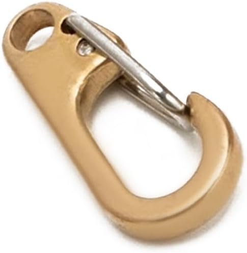 dophee 2Pcs Brass Keychain Carabiner Clip, Spring Snap Hook Clasp Keyring Pendant for Backpack Fishing Camping Hiking Dog Chain
