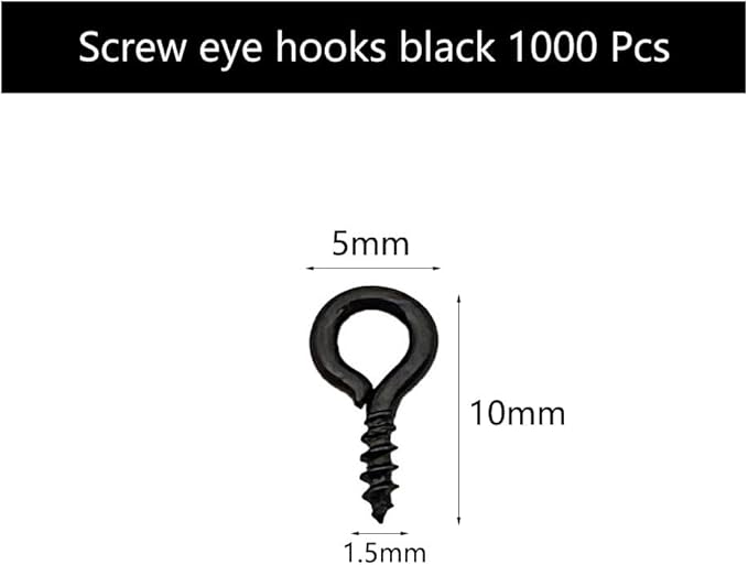 Black 1000 Pcs Small Screw Eye Pins Jewelry Making Eyelet Hook for Craft 10 x 5mm
