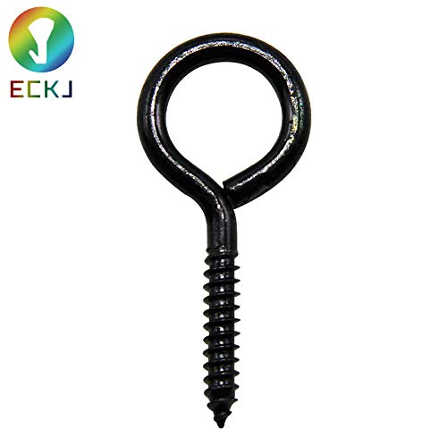 Eye Screw Pins for Jewelry Making Findings Mini Metal Eye Hooks 200 Pieces Zinc Plated (Black) Self Tapping Eyelets O Ring Hanging DIY Projects Crafts Arts Wine Cork Charm Bead 14mm x 7mm