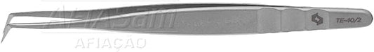 Staleks Pro Professional Eyelash Tweezers EXPERT 40 Type 2 – L-Shaped Tip – Stainless Steel – For Classic and Volume Extensions (70° Angle)
